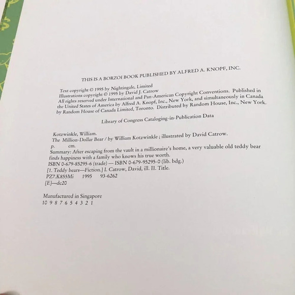 Vtg 1995 The Million Dollar Bear William Kotzwinkle Catrow Knopf - Picture 14 of 16